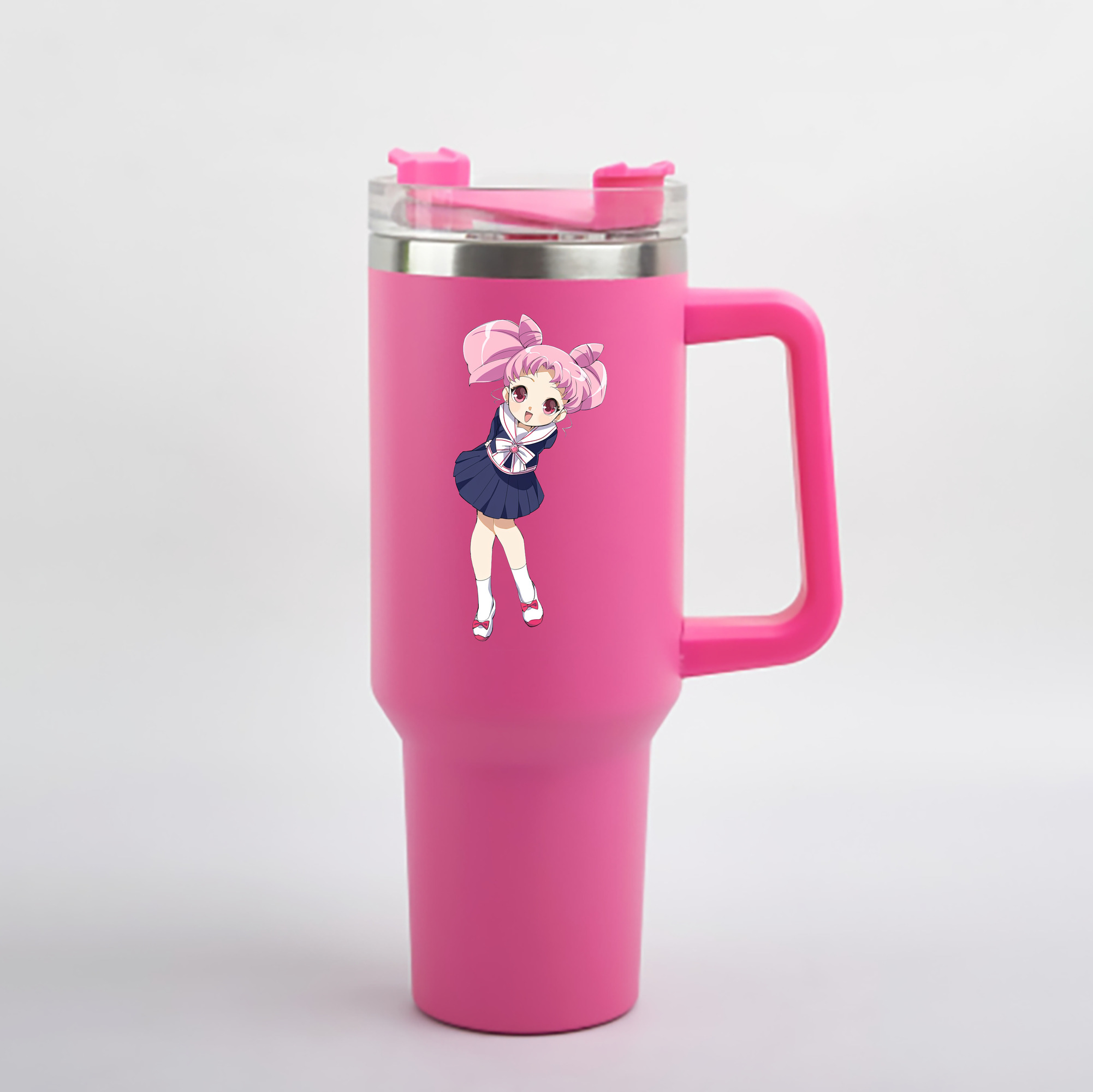 （画像用） 美少女戦士セーラームーン ちびうさ Sailor Moon Chibiusa Tsukino Usagi Small Lady Serenity 1200mL車用タンブラー - クリスタルステッカー（プラスチックストロー付き）